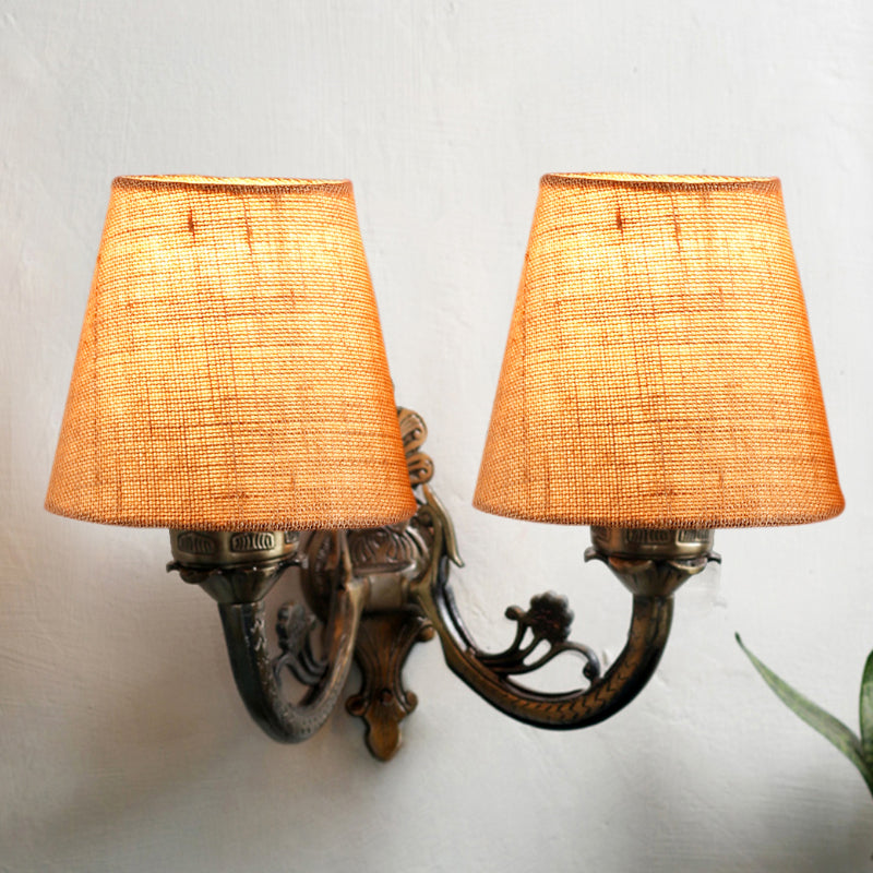 Wall Lamp - Vintage Conical Duo Wall Lamp - Beige