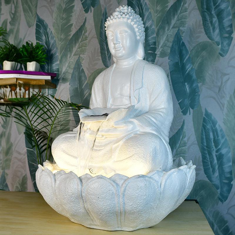 Buy White Buddha Kamal Showpiece Showpieces from Vaaree