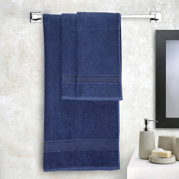 Buy Eva Quick Dry Towel Combo (Dark Blue) - Three Piece Set Towel Sets from Vaaree