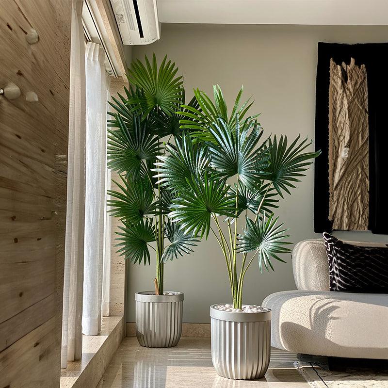 Buy Faux Fan Palm Tree - 6.5 Feet Artificial Plants from Vaaree