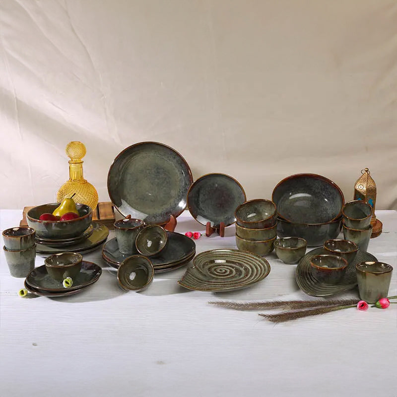 Buy Elmina Handmade Dinner Set - Fifty Four Piece Set Dinner Set from Vaaree