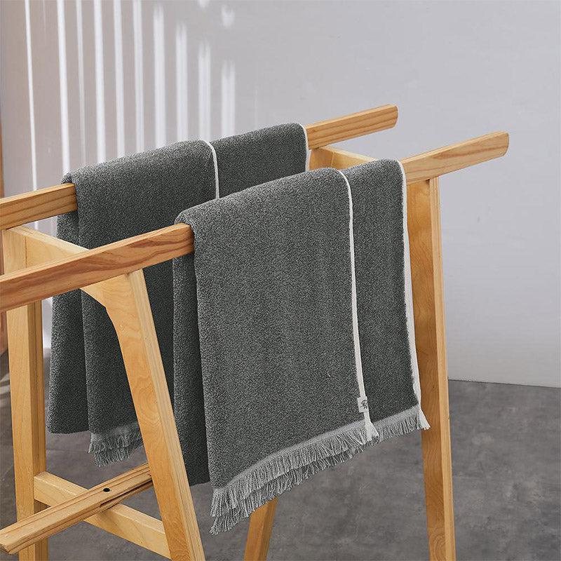 Buy Melange Terry Cotton Bath Towel - Dark Grey Bath Towels from Vaaree