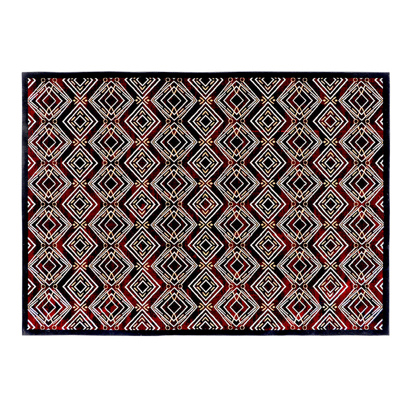 Buy Yvonne Anti Skid Carpet - Black & Red Carpet from Vaaree