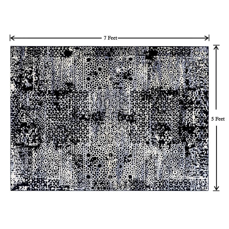 Buy Alda Anti Skid Rug - Black & Light Blue Rugs from Vaaree