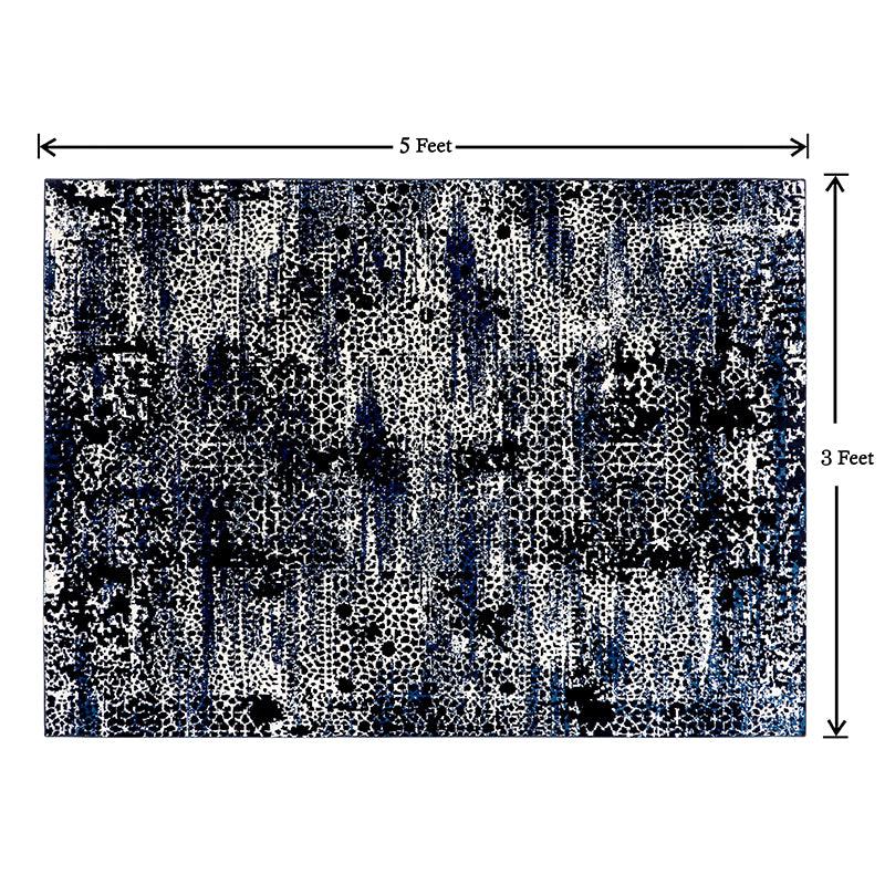 Buy Rieva Anti Skid Rug - Black & Blue Rugs from Vaaree