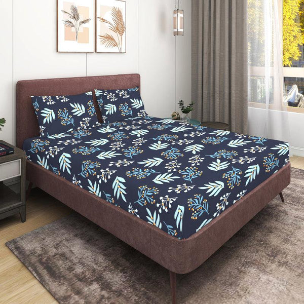 Buy Kalara Floral Bedsheet - Black Bedsheets from Vaaree