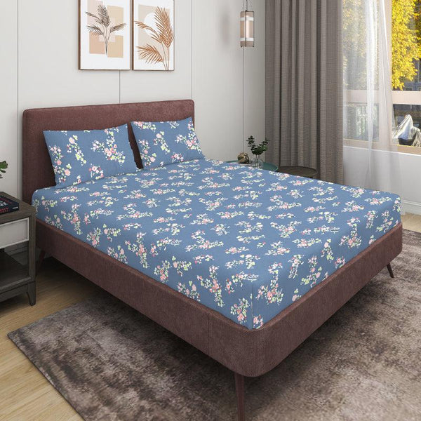 Buy Pareeta Floral Bedsheet - Blue Bedsheets from Vaaree