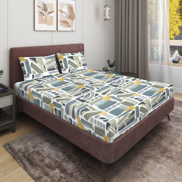 Buy Dreepal Geometric Bedsheet - Grey Bedsheets from Vaaree