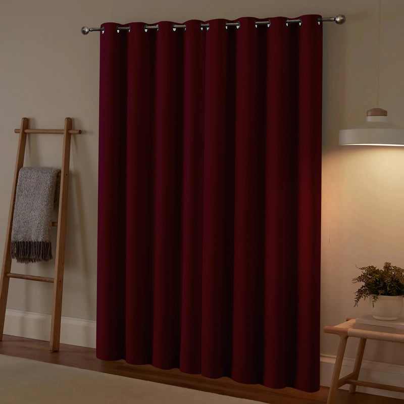 Buy Dwina Solid Blackout Curtain (Red) - Set Of Three Curtains from Vaaree