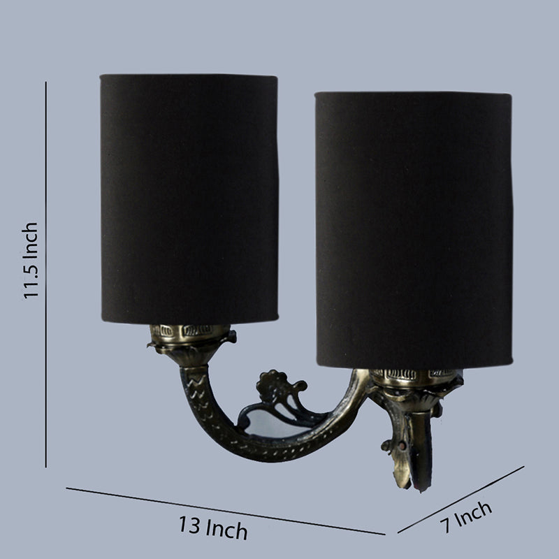 Wall Lamp - Vintage Cylindrical Duo Wall Lamp - Black