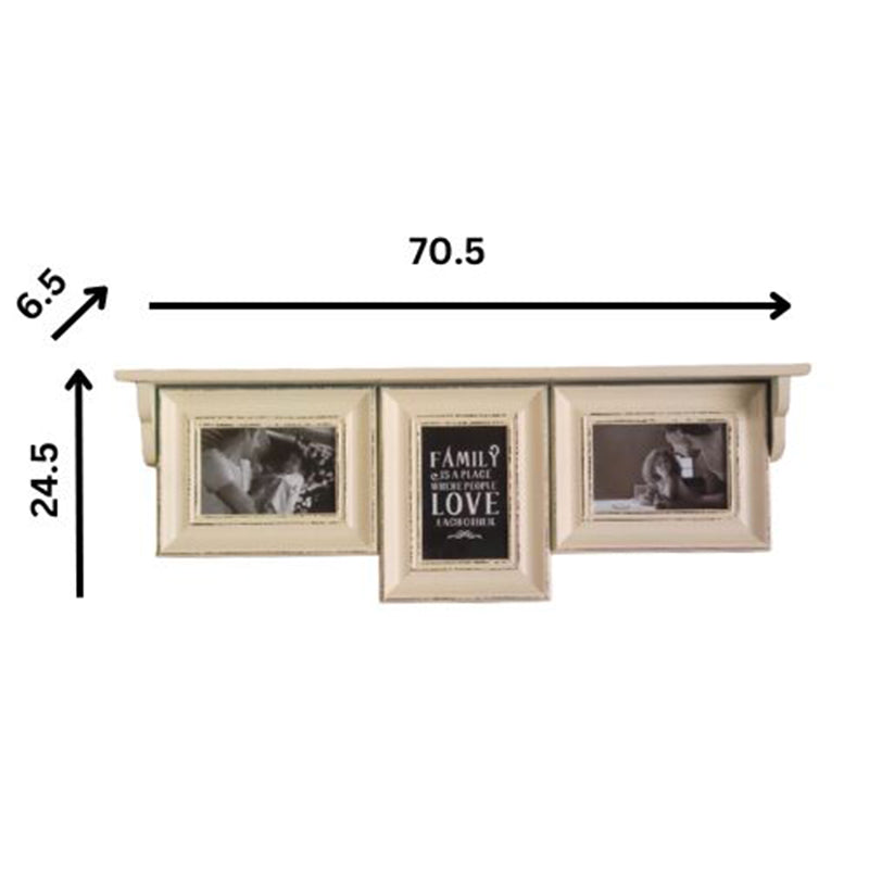 Buy Memoria Photo Frame With Wall Shelf - White Photo Frames from Vaaree