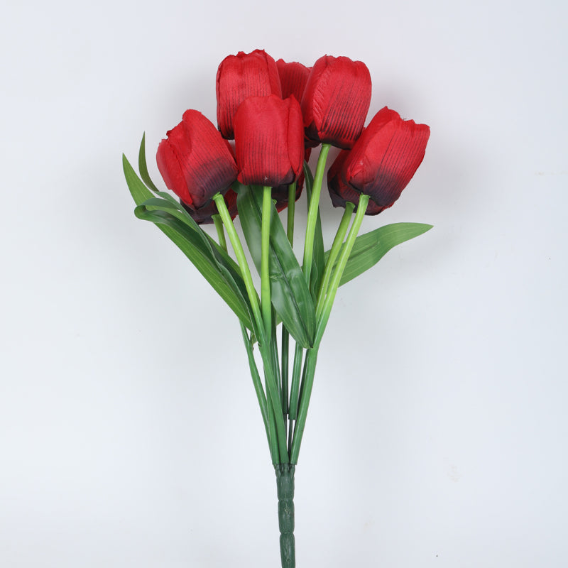 Artificial Flowers - Faux Garden Tulip Bunch (Violet) - Set Of Three