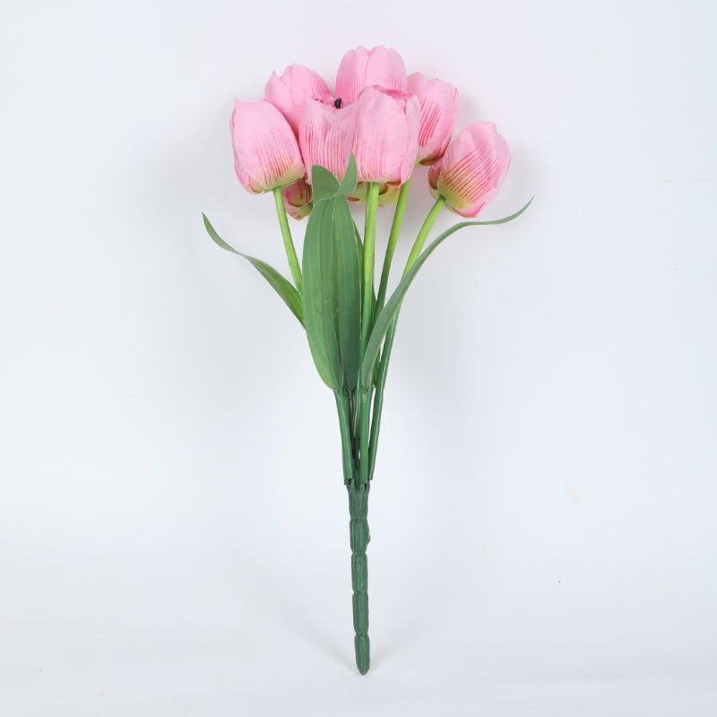 Buy Faux Garden Tulip Bunch (Pink) - Set Of Three Artificial Flowers from Vaaree