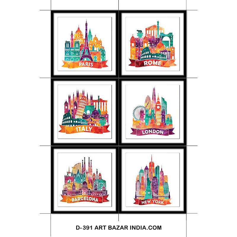 Buy Magic City Coaster - Set Of Six Coasters from Vaaree