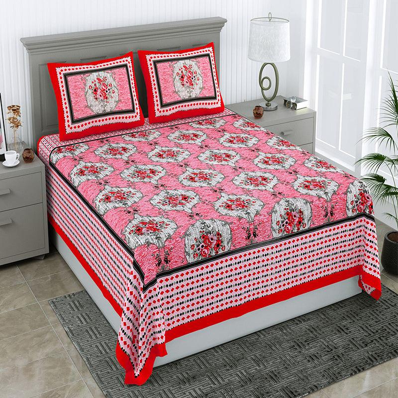 Buy Nima Ethnic Bedsheet - Pink Bedsheets from Vaaree