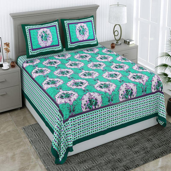 Buy Nima Ethnic Bedsheet - Green Bedsheets from Vaaree