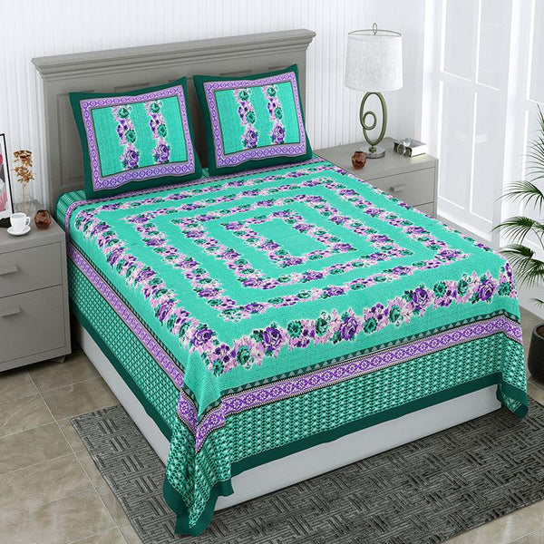 Buy Thiva Floral Bedsheet - Green Bedsheets from Vaaree