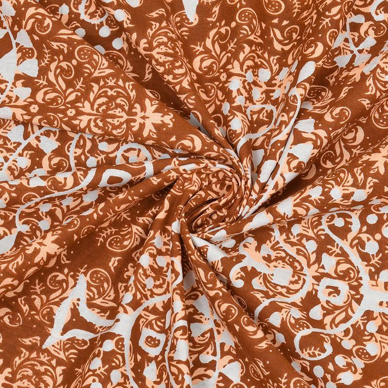 Buy Nimisha Floral Bedsheet - Brown Bedsheets from Vaaree