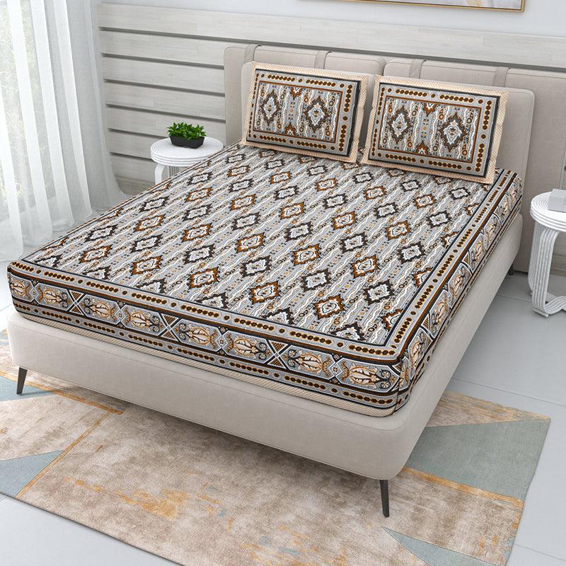 Buy Mirani Ethnic Bedsheet - Brown Bedsheets from Vaaree