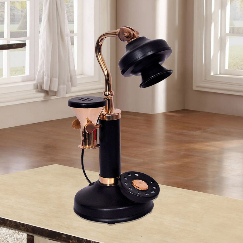 Buy Roma Antique Telephone Showpiece - Gold & Black Showpieces from Vaaree