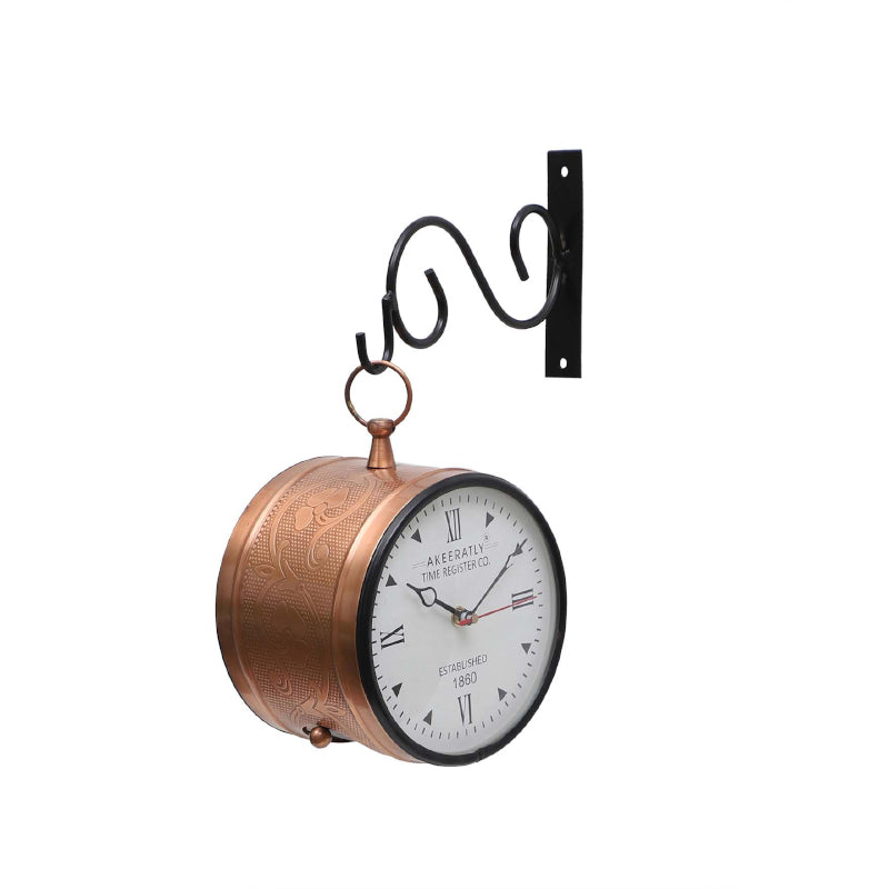 Wall Clock - Rija Double Sided Wall Clock - Antique Copper