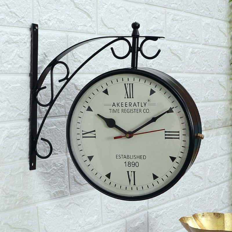 Wall Clock - Rija Double Sided Wall Clock - Black