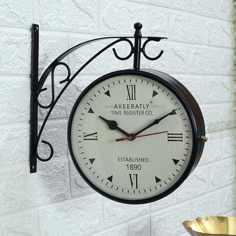 Buy Rija Double Sided Wall Clock - Black Wall Clock from Vaaree