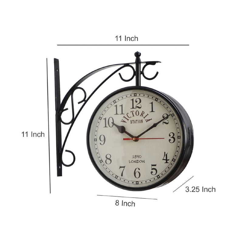 Buy Dolva Double Sided Station Clock - Black Wall Clock from Vaaree