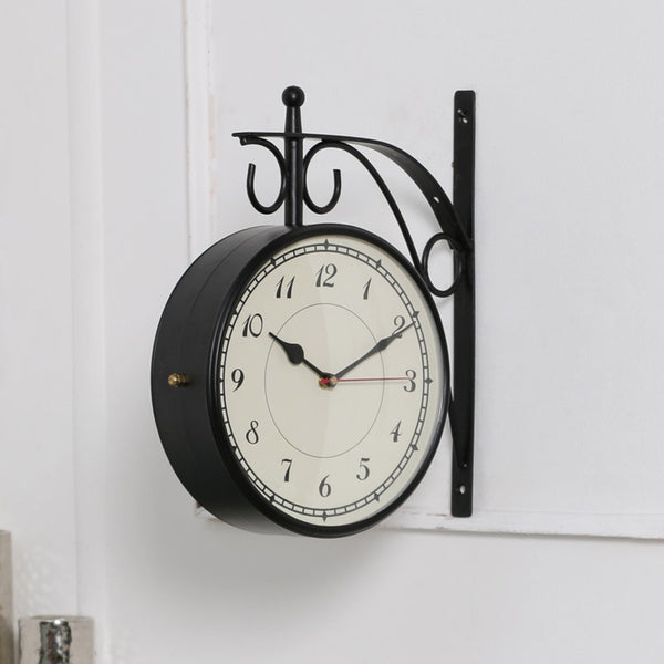 Wall Clock - Forma Double Sided Station Clock - Black