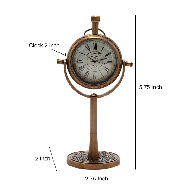 Buy Esmora Antique Table Clock - White & Gold Table Clock from Vaaree