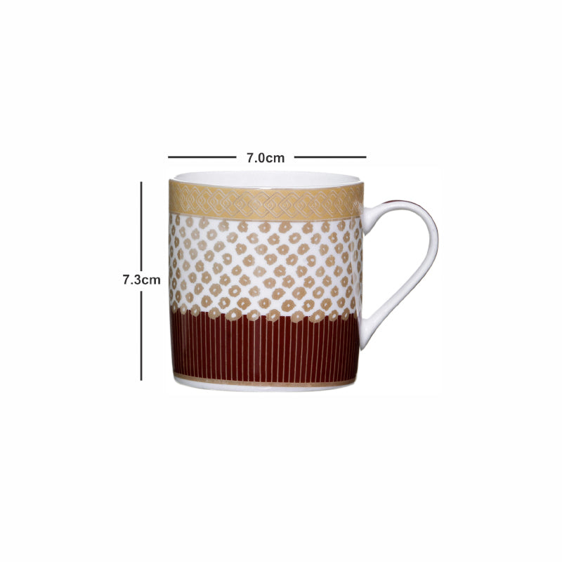 Buy Giselle Charm Mug Gold & Brown (210 ML) - Set Of Six Mug & Tea Cup from Vaaree