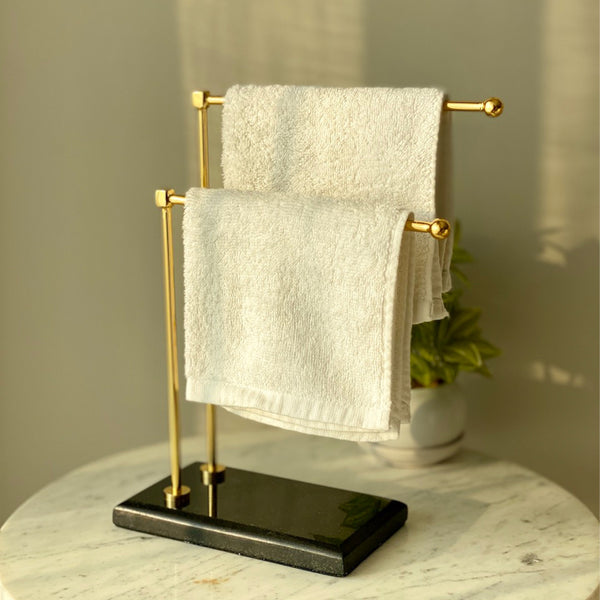 Buy Elita Hand Towel Stand - Gold & Black Accessories & Sets from Vaaree