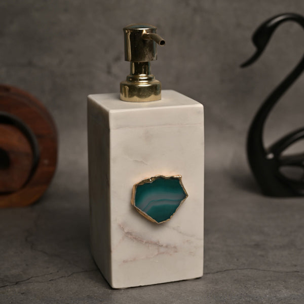 Buy Kade Handcrafted Agate & Marble Soap Dispenser - Green Accessories & Sets from Vaaree