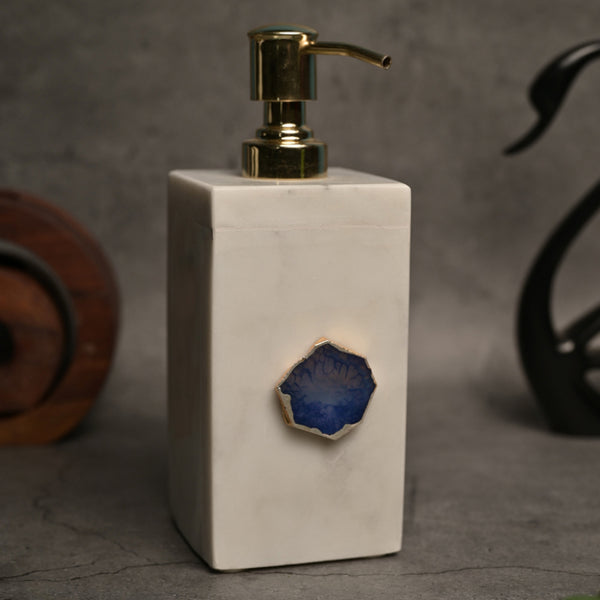 Buy Kade Handcrafted Agate & Marble Soap Dispenser - Blue Accessories & Sets from Vaaree