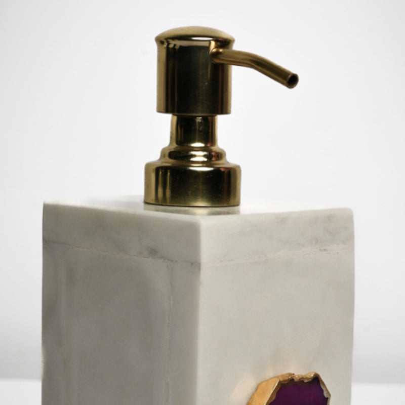 Buy Kade Handcrafted Agate & Marble Soap Dispenser - Pink Accessories & Sets from Vaaree