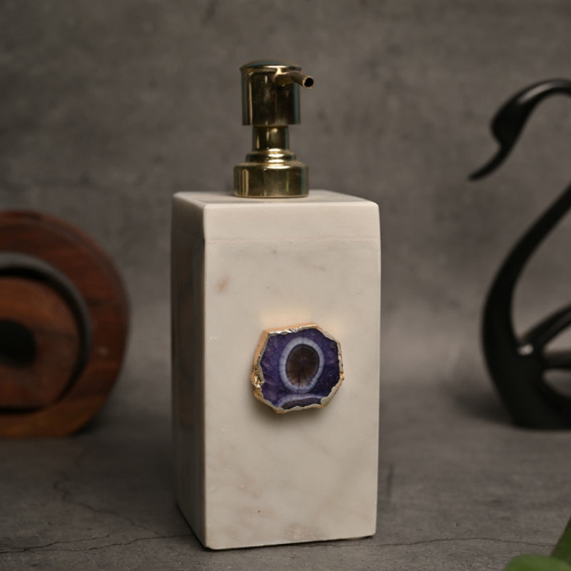 Buy Kade Handcrafted Agate & Marble Soap Dispenser - Purple Accessories & Sets from Vaaree