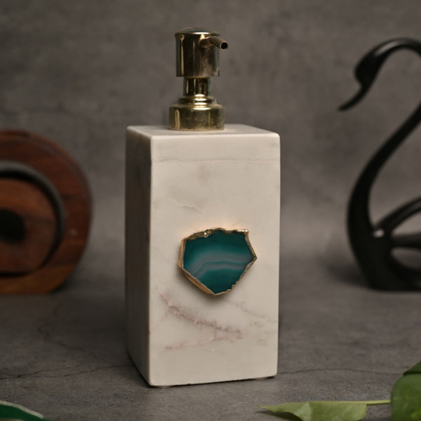 Buy Kade Handcrafted Agate & Marble Soap Dispenser - Turquoise Accessories & Sets from Vaaree