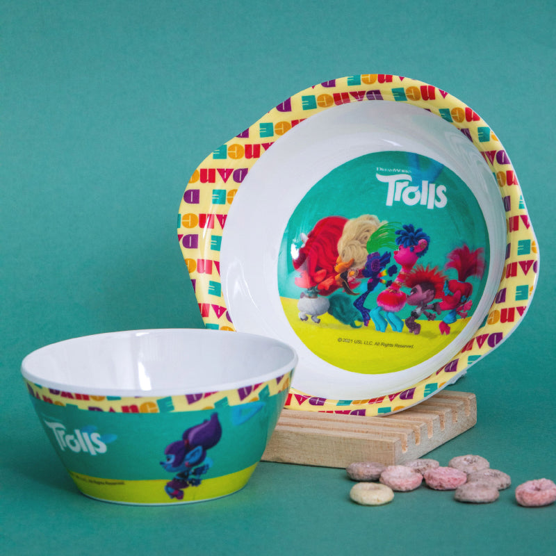 Kids Bowls - Trolls Fancy Kids Bowl- Set Of Two