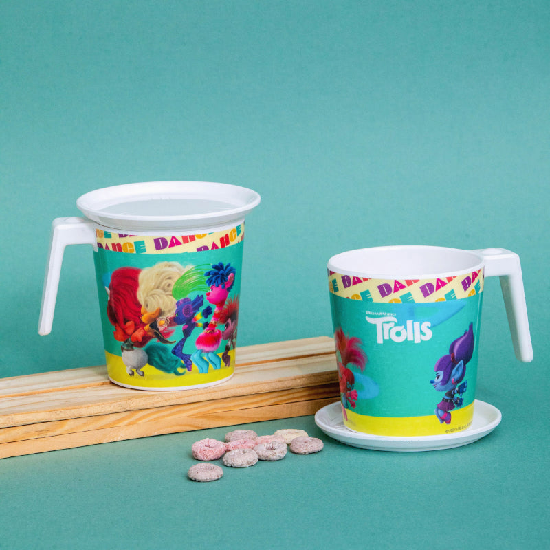 Mug & Tea Cup - Trolls Fun Kids Mug With Coasters (320 ML) - Set Of Four