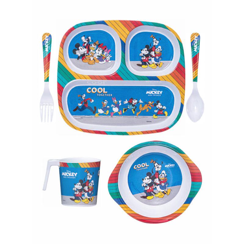 Buy Mickey Mix Kids Dining Set - Five Piece Set Kids Dinner Set from Vaaree