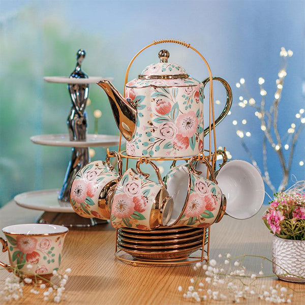 Retro Gardenia Tea Set - Fourteen Piece Set