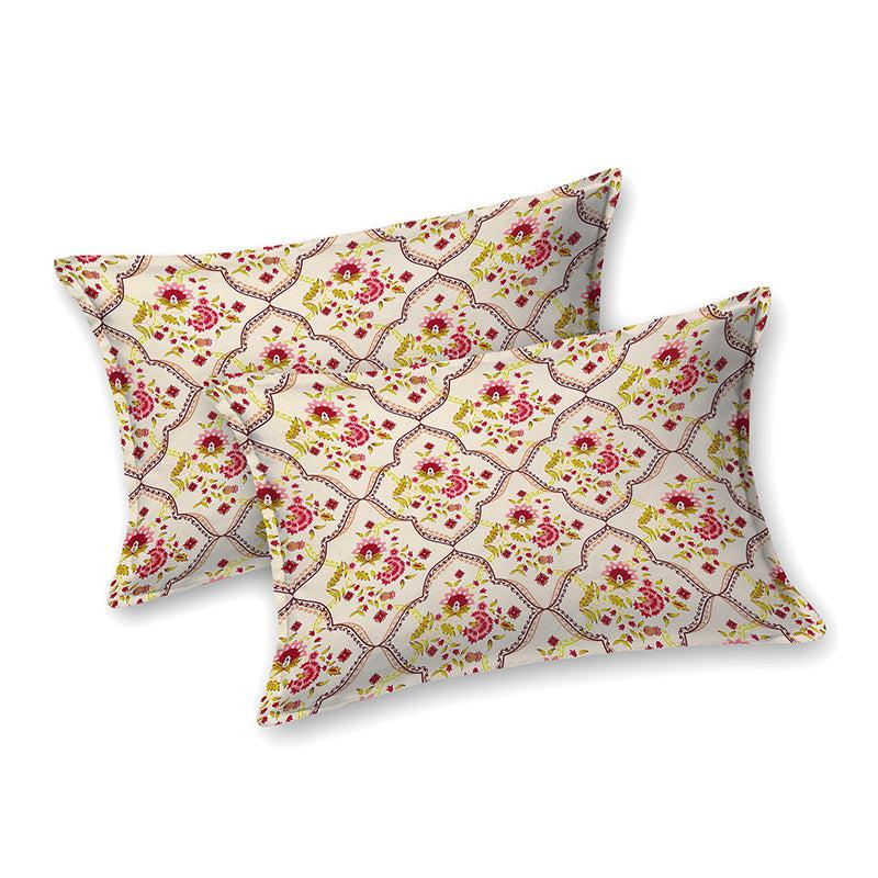 Buy Joyce Floral Bedsheet - Pink & Yellow Bedsheets from Vaaree