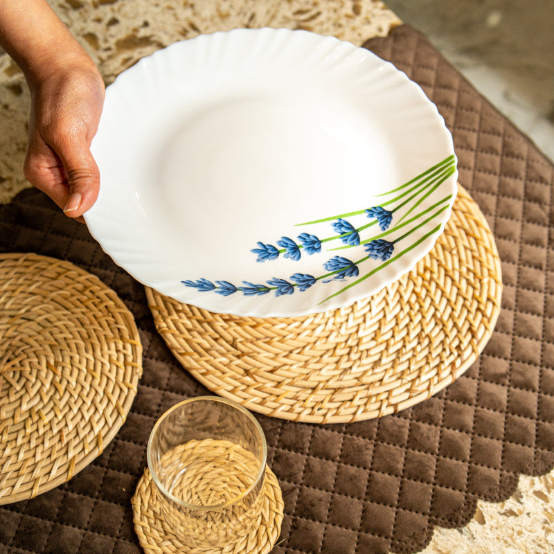 Table Mat - Vrita Twist Rattan Table Mat - Set Of Six