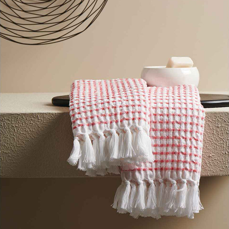 Buy Resho Waffle Towel Combo (Pink) - Four Piece Set Towel Sets from Vaaree