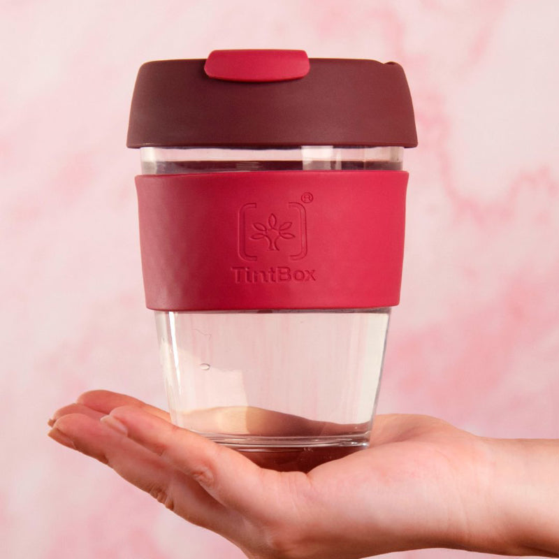 Sipper - Mesocup Glass Tumbler With Silicone Grip (350 ML) - Pink