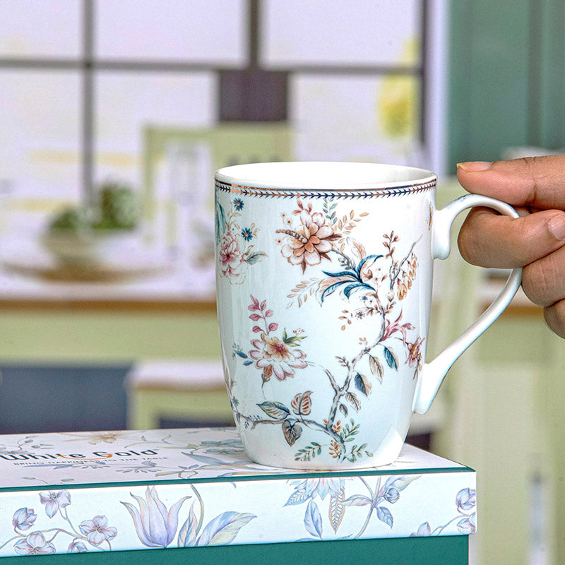 Mug & Tea Cup - Ithira Floral Mug (320 ML) - Set Of Two