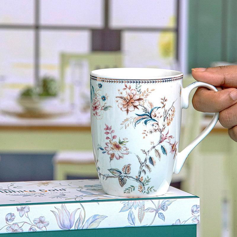 Buy Ithira Floral Mug (320 ML) - Set Of Two Mug & Tea Cup from Vaaree