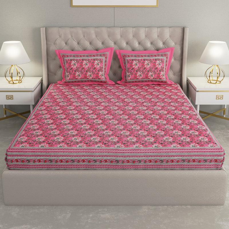 Buy Baxter Floral Bedsheet - Pink Bedsheets from Vaaree