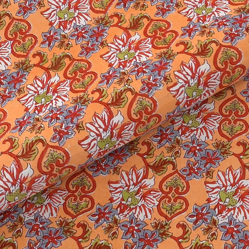 Buy Baxter Floral Bedsheet - Orange Bedsheets from Vaaree