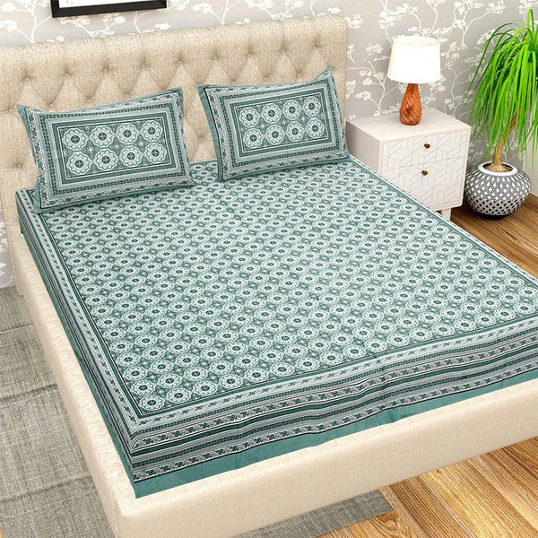 Buy Avis Ethnic Bedsheet - Green Bedsheets from Vaaree